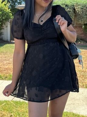 Lily Rose Black Lace Skater Dress